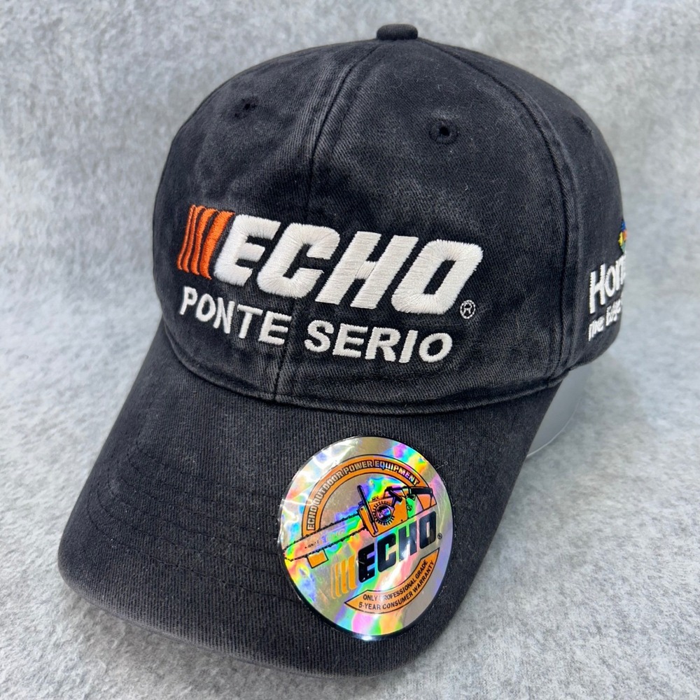 ECHO Ponte Serio Mens Black ECHO Hat Horizon Chainsaw Logo Adjustable OSFM